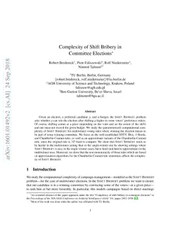 Complexity of Shift Bribery in Committee Elections