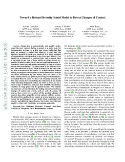 Toward a Robust Diversity-Based Model to Detect Changes of Context