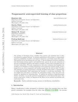 Nonparametric semi-supervised learning of class proportions