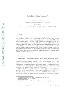 Scale-Free Online Learning