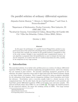 On parallel solution of ordinary differential equations