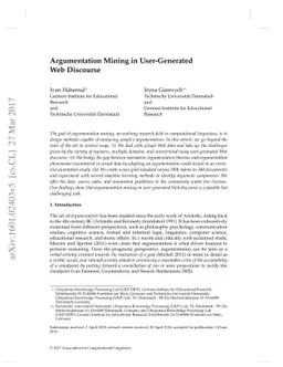 Argumentation Mining in User-Generated Web Discourse