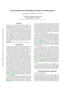 Environmental Noise Embeddings for Robust Speech Recognition