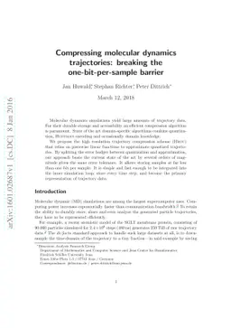 Compressing molecular dynamics trajectories: breaking the
  one-bit-per-sample barrier