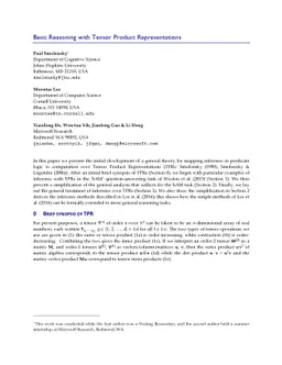 Basic Reasoning with Tensor Product Representations