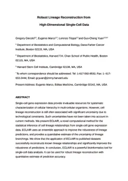 Robust Lineage Reconstruction from High-Dimensional Single-Cell Data