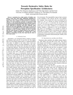 Towards Declarative Safety Rules for Perception Specification
  Architectures
