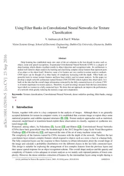Using Filter Banks in Convolutional Neural Networks for Texture
  Classification