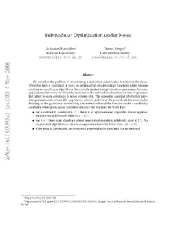 Submodular Optimization under Noise
