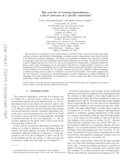 The scarcity of crossing dependencies: a direct outcome of a specific
  constraint?