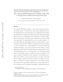 The Austrian eID Ecosystem in the Public Cloud: How to Obtain Privacy
  While Preserving Practicality