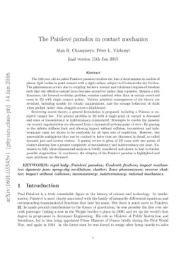 The Painleve paradox in contact mechanics