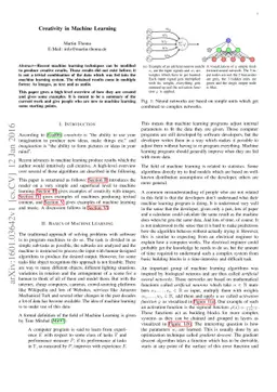 Creativity in Machine Learning