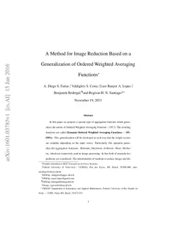 A Method for Image Reduction Based on a Generalization of Ordered
  Weighted Averaging Functions