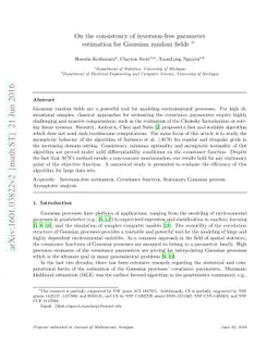 On the consistency of inversion-free parameter estimation for Gaussian
  random fields