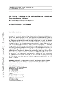 An Analytic Expression for the Distribution of the Generalized
  Shiryaev-Roberts Diffusion