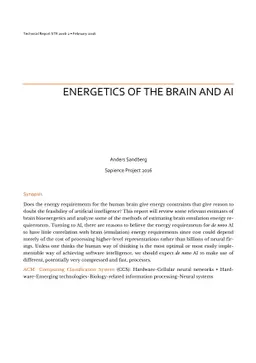 Energetics of the brain and AI