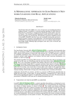 A Minimalistic Approach to Sum-Product Network Learning for Real
  Applications