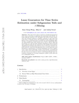 Lasso Guarantees for Time Series Estimation Under Subgaussian Tails and
  $ β$-Mixing