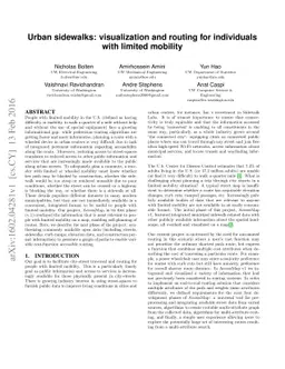 Urban sidewalks: visualization and routing for individuals with limited
  mobility