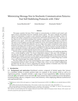 Minimizing Message Size in Stochastic Communication Patterns: Fast
  Self-Stabilizing Protocols with 3 bits