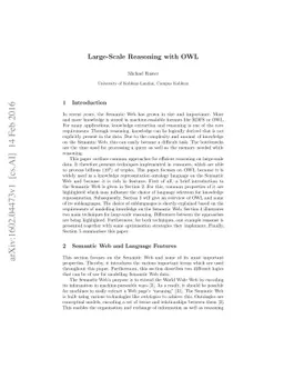 Large-Scale Reasoning with OWL