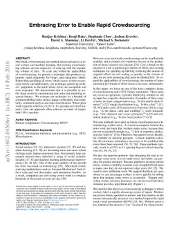 Embracing Error to Enable Rapid Crowdsourcing