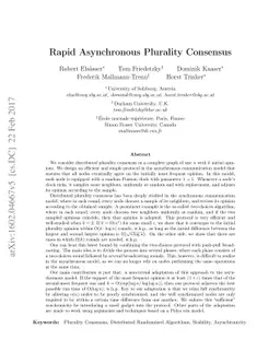 Rapid Asynchronous Plurality Consensus