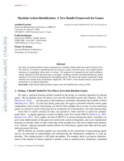 Maximin Action Identification: A New Bandit Framework for Games