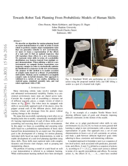 Towards Robot Task Planning From Probabilistic Models of Human Skills