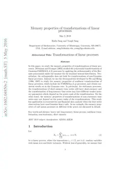 Memory properties of transformations of linear processes