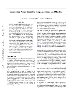Unsupervised Domain Adaptation Using Approximate Label Matching
