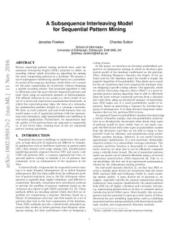 A Subsequence Interleaving Model for Sequential Pattern Mining