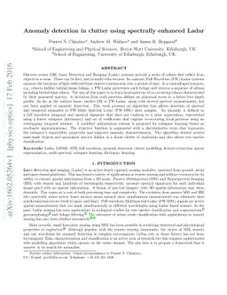 Anomaly Detection in Clutter using Spectrally Enhanced Ladar
