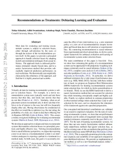 Recommendations as Treatments: Debiasing Learning and Evaluation