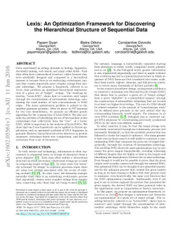 Lexis: An Optimization Framework for Discovering the Hierarchical
  Structure of Sequential Data
