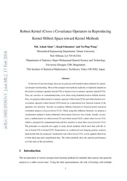 Robust Kernel (Cross-) Covariance Operators in Reproducing Kernel
  Hilbert Space toward Kernel Methods