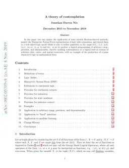 A theory of contemplation