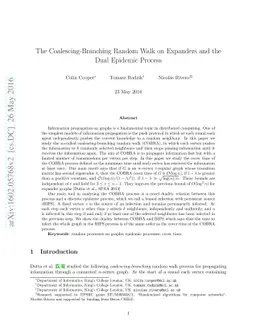 The coalescing-branching random walk on expanders and the dual epidemic
  process