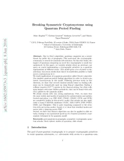 Breaking Symmetric Cryptosystems using Quantum Period Finding