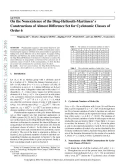 On the Nonexistence of the Ding-Helleseth-Martinsens Constructions of
  Almost Difference Set for Cyclotomic Classes of Order 6