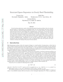 Structured Sparse Regression via Greedy Hard-Thresholding