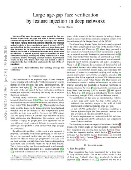 Large age-gap face verification by feature injection in deep networks