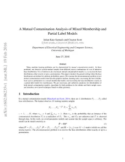 A Mutual Contamination Analysis of Mixed Membership and Partial Label
  Models