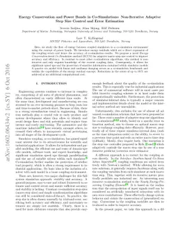 Energy Conservation and Power Bonds in Co-Simulations: Non-Iterative
  Adaptive Step Size Control and Error Estimation