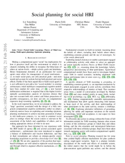 Social planning for social HRI