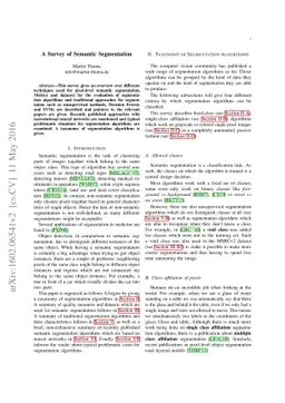 A Survey of Semantic Segmentation