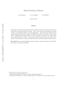 Deep Learning in Finance