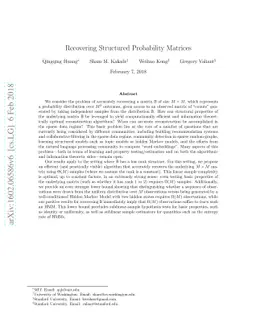 Recovering Structured Probability Matrices