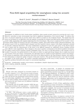 Near-field signal acquisition for smartglasses using two acoustic
  vector-sensors